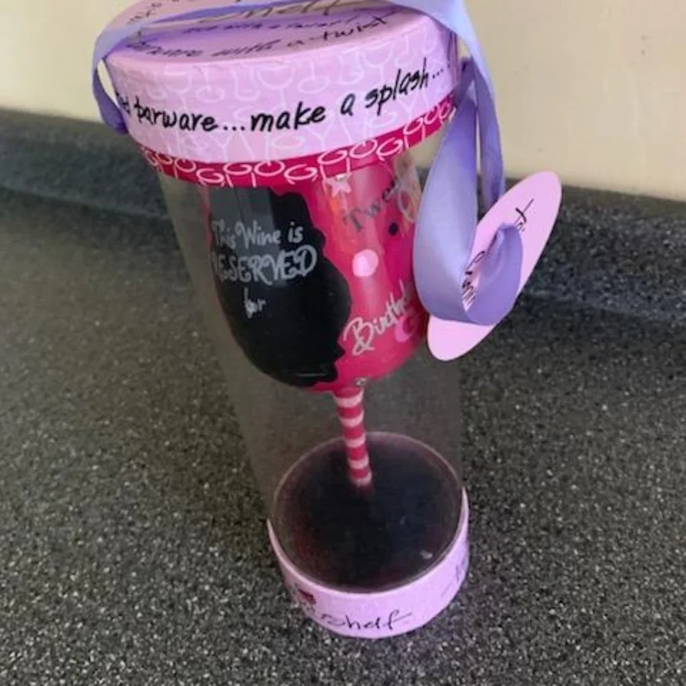 Top Shelf 21st Birthday Girl Wine Glass